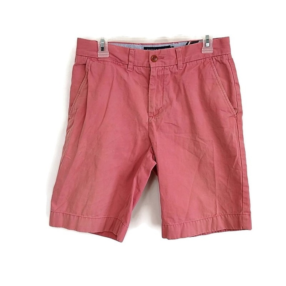 Tommy Hilfiger Chino Shorts Mens 30 Salmon Pink Classic Fit Cotton Twill